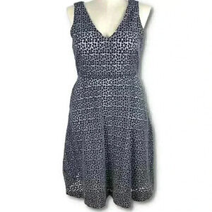 DKNY dress ss 12 navy blue while floral eyelet easter vintage y2k wedding guest